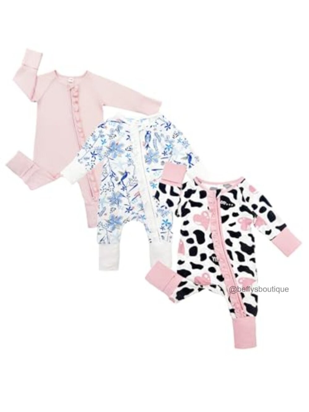 Baby Romper Jumpsuit Buttery Soft Bamboo Rayon Girl Outfit Newborn Long Sleeve